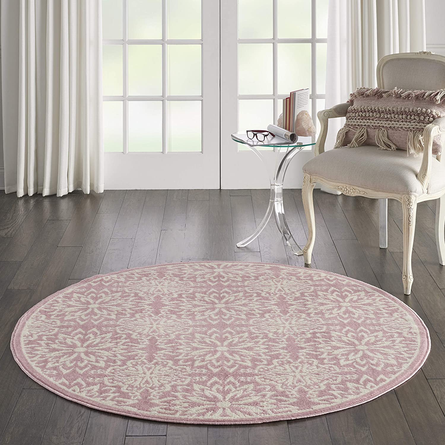 Nourison™ Jubilant Floral Ivory/Pink Area Rug, 5'3" x Round