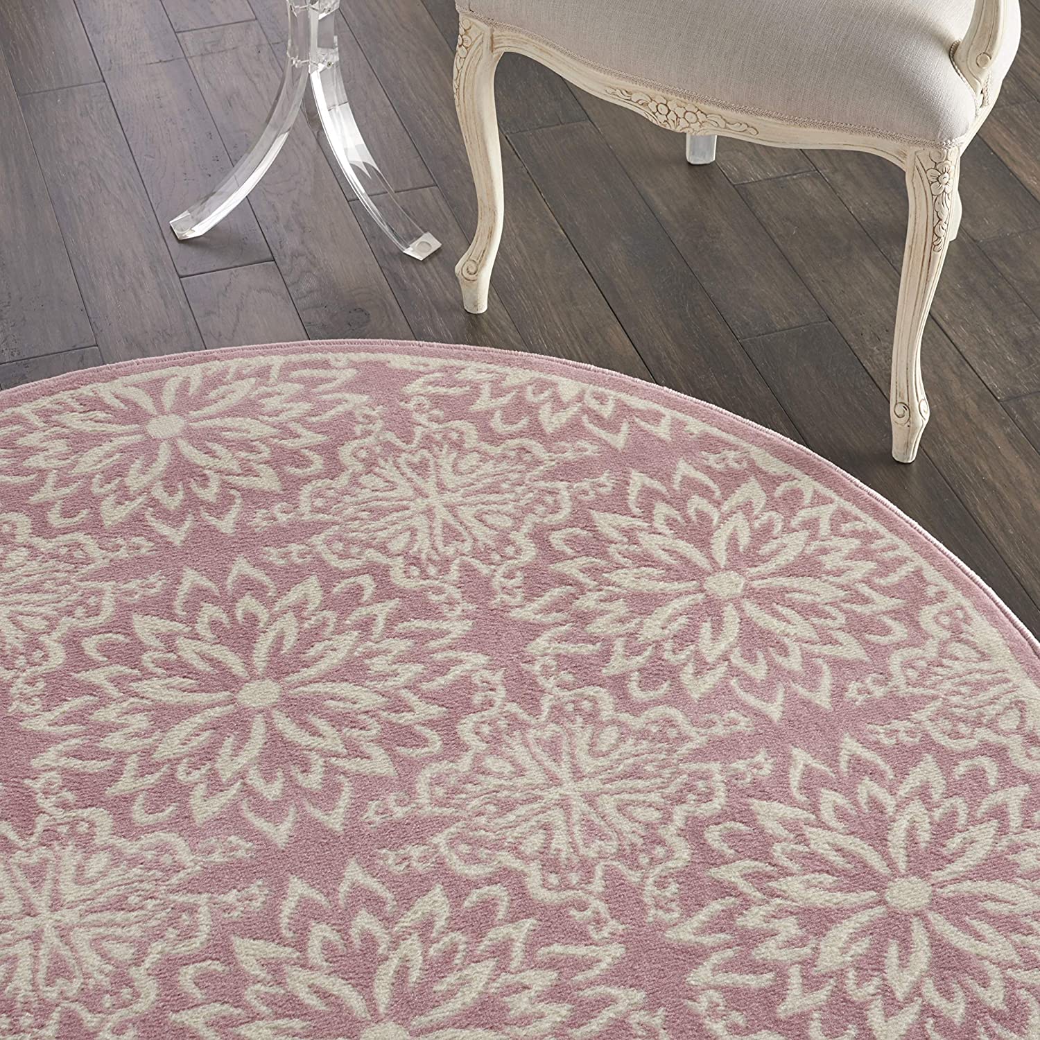 Nourison™ Jubilant Floral Ivory/Pink Area Rug, 5'3" x Round