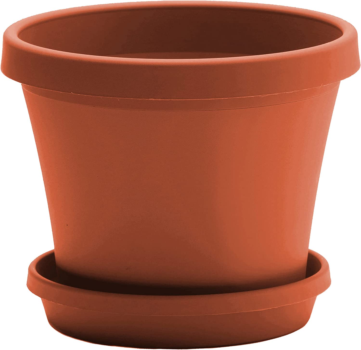 Bloem 23.75-in x 20.25-in Terra Cotta Plastic Planter with Drainage Holes, Terra Cotta