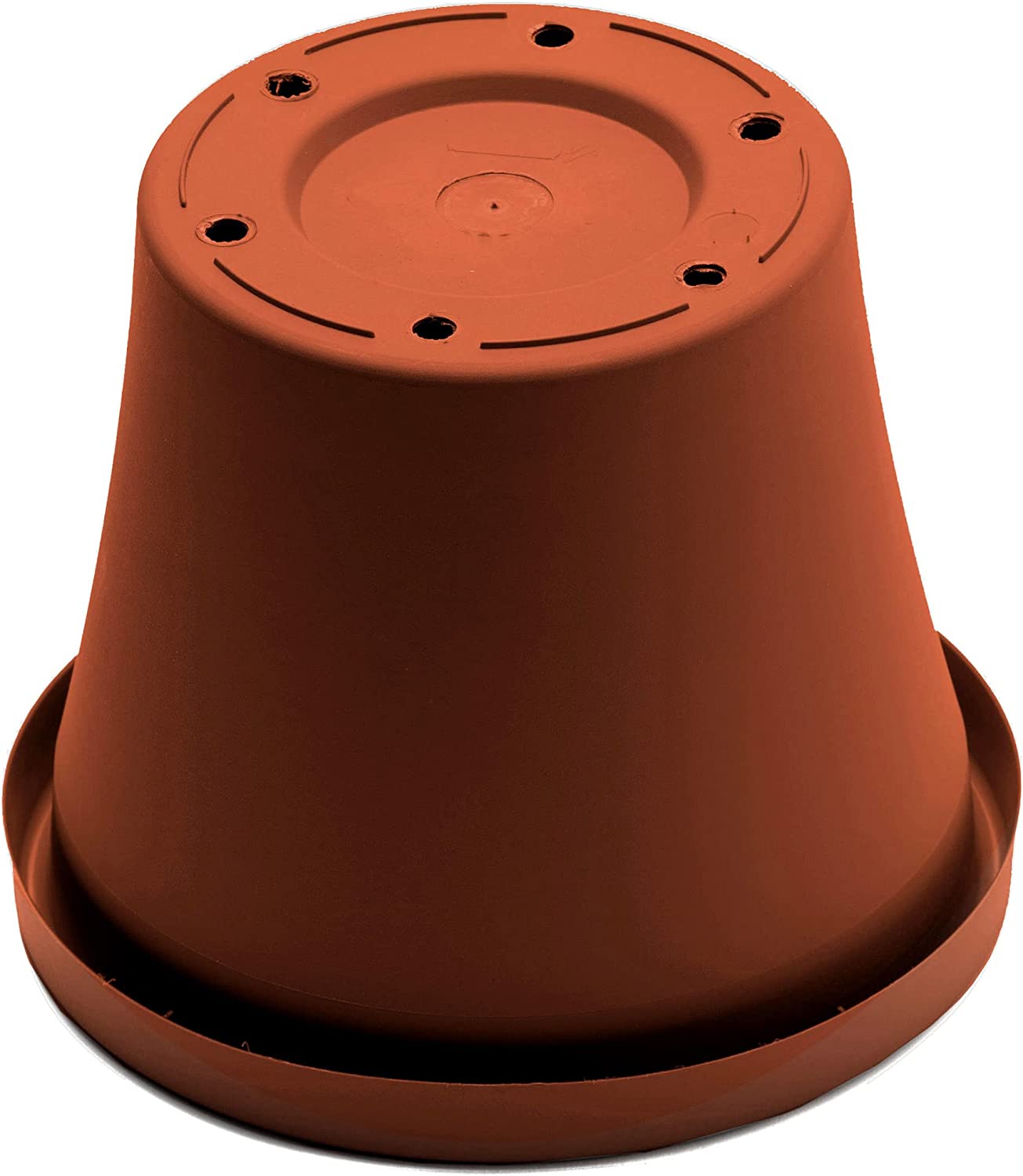 Bloem 23.75-in x 20.25-in Terra Cotta Plastic Planter with Drainage Holes, Terra Cotta