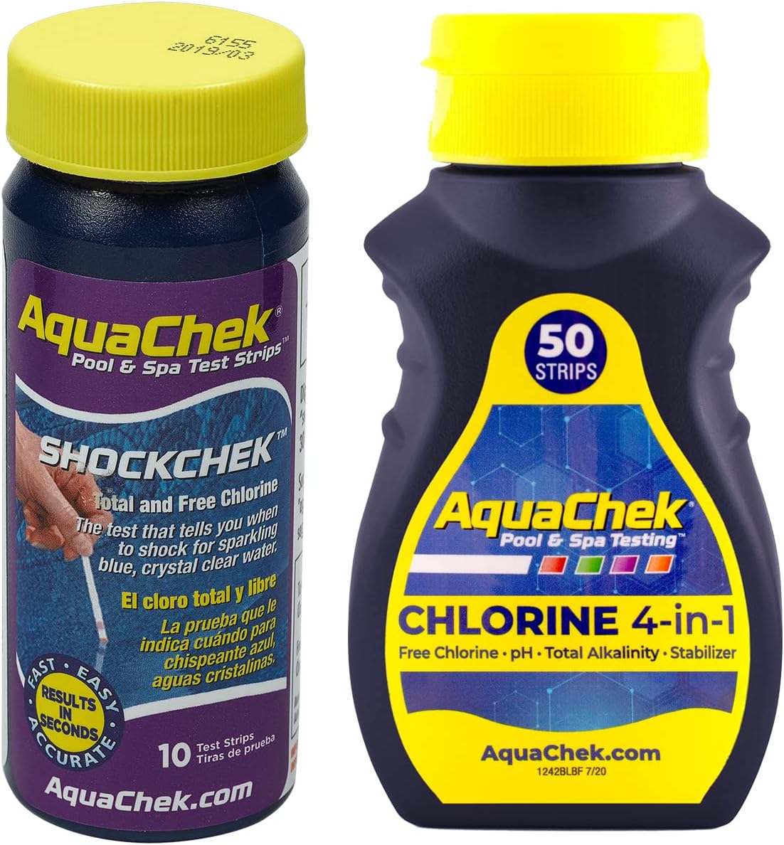 AquaChek® Chlorine 4-in-1 + Shock Test Strips and ShockChek Test Kit