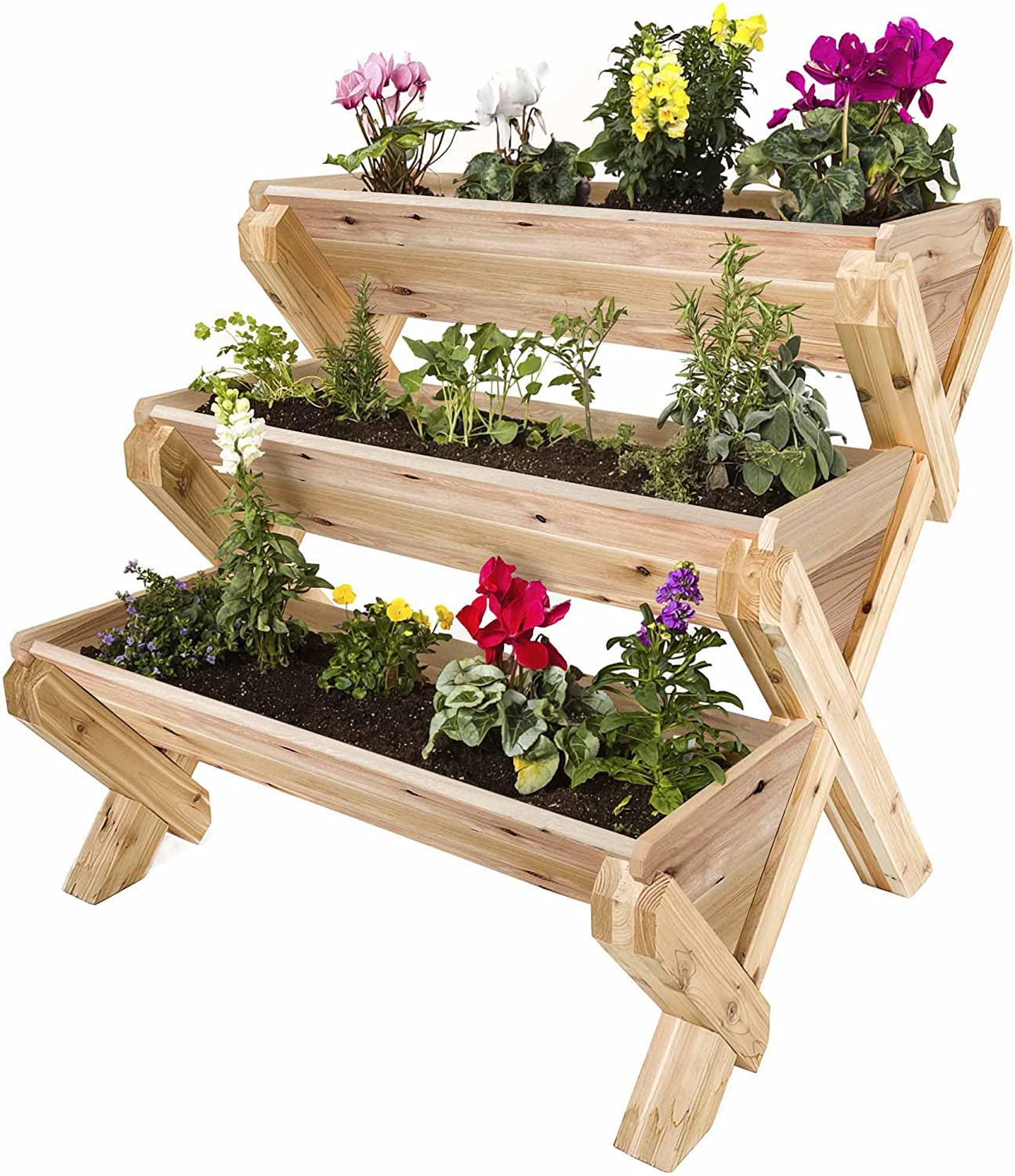 cedarcraft® Cascading Cedar Planter - 3 Tier