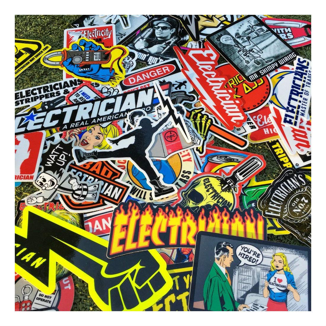 NEW ELECTRICIAN 55 pcs Hard Hat Stickers by COLIBROX