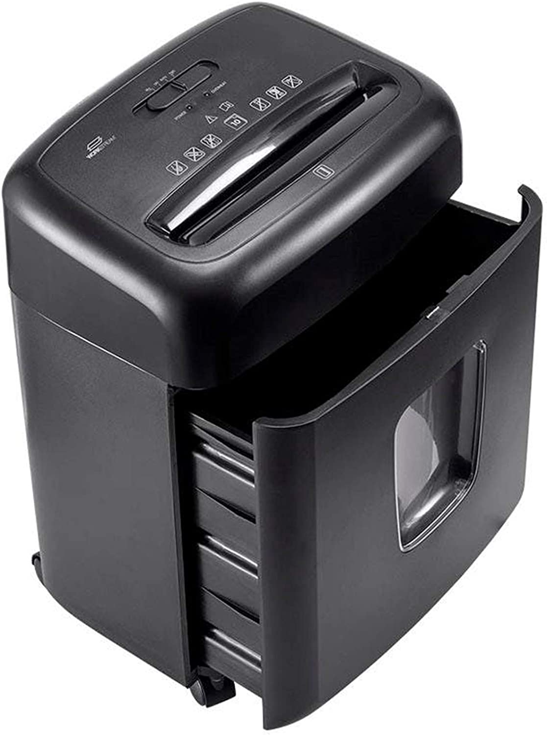 Workstream by Monoprice 138765 Compact 10-Sheet Crosscut Paper and Credit Card Shredder with 15L Pullout Bin, Black