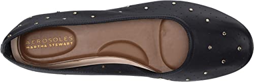 AEROSOLES SHELLEY Women's Ballet Flat, Navy Leather