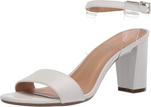 AEROSOLES Women's Open Toed Heeled Sandal, White Leather