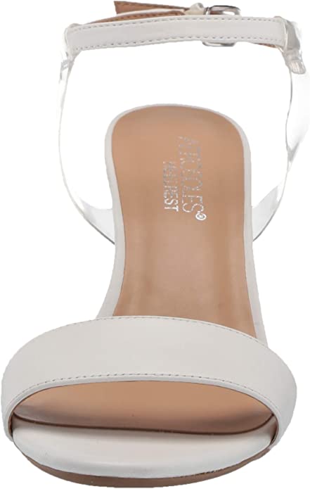 AEROSOLES Women's Open Toed Heeled Sandal, White Leather