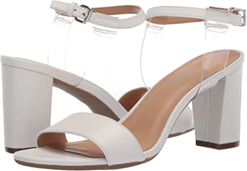 AEROSOLES Women's Open Toed Heeled Sandal, White Leather