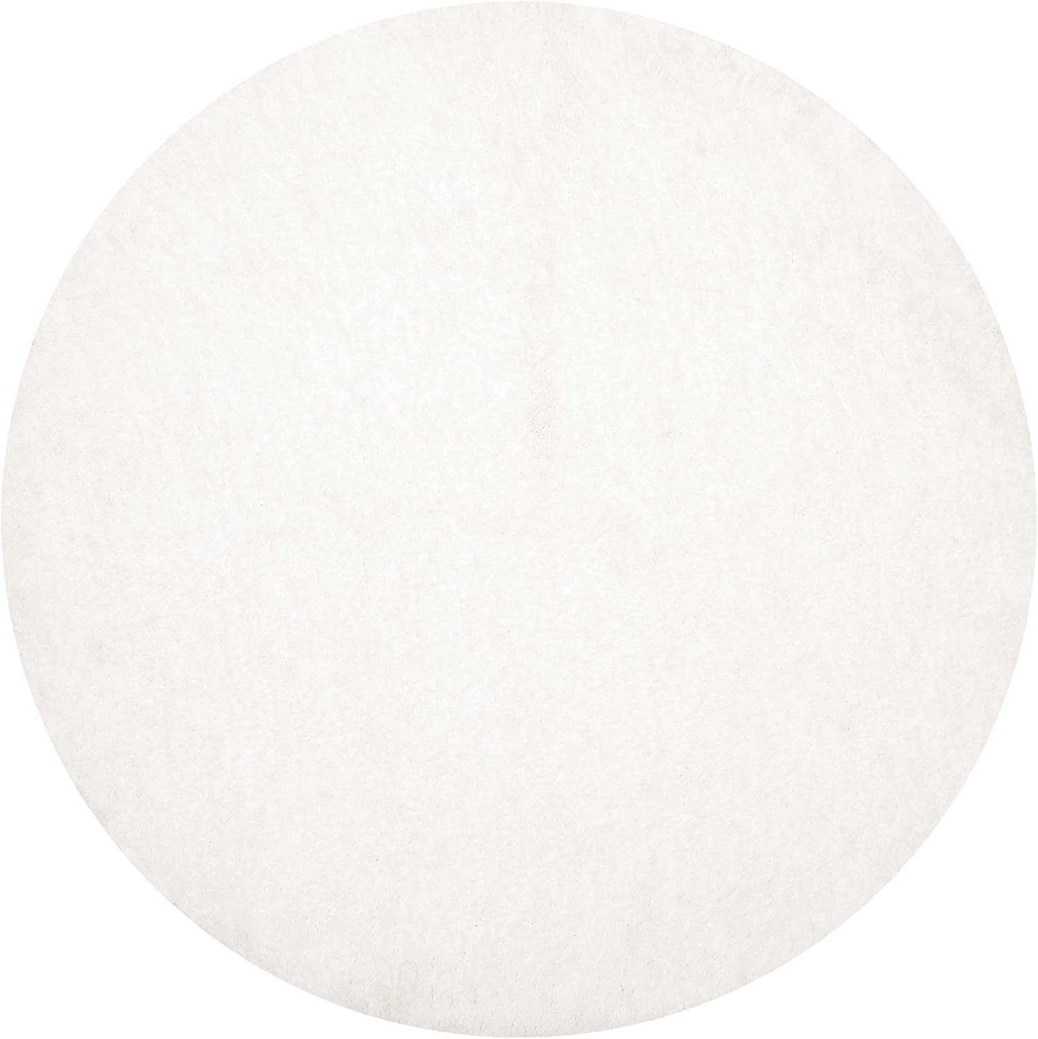 SAFAVIEH Sheep Shag Collection 6' Round Ivory Rug, SSG120B