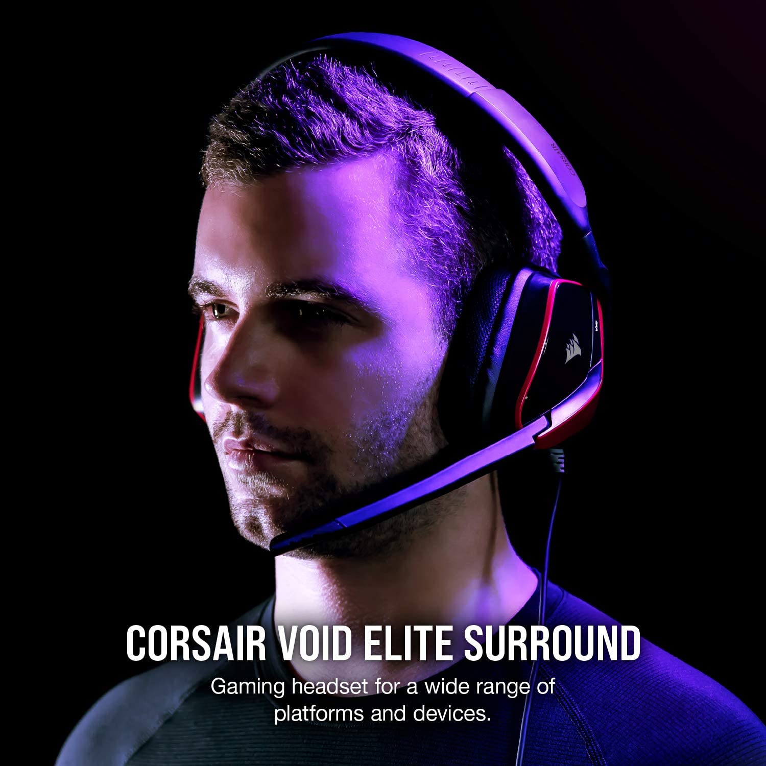 CORSAIR VOID ELITE SURROUND Premium Gaming Headset with 7.1 Surround Sound — Cherry