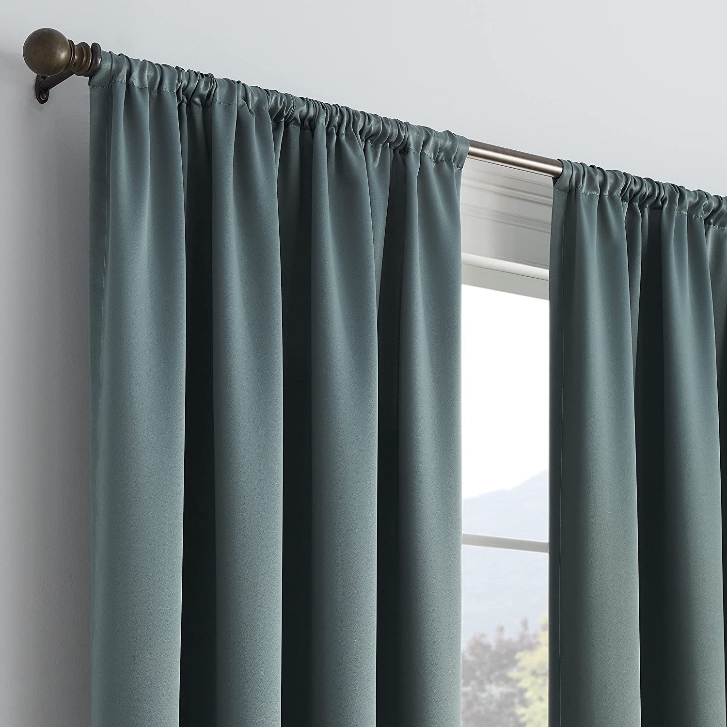 eclipse® Window Curtain for Bedroom, 54"L x 54"W,River Blue