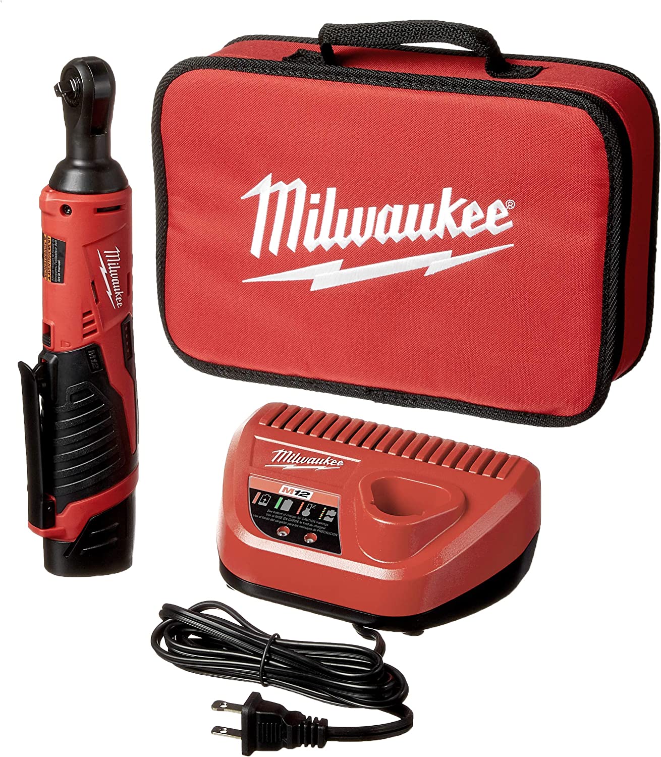 Milwaukee® 2456-21 M12™ Cordless 1/4" Lithium-Ion Ratchet Kit