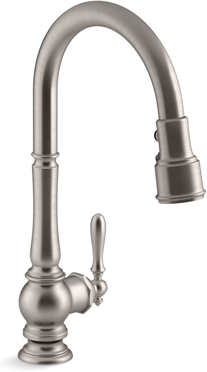 KOHLER® K-99259-VS Artifacts® Pull-down kitchen sink faucet with three-function sprayhead, Vibrant Stainless