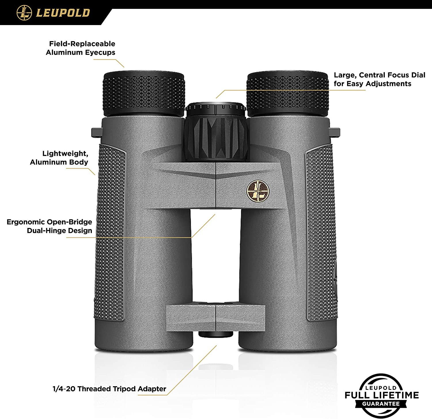 LEUPOLD 172666 BX®-4 Pro Guide® HD 10X42MM, Shadow Gray