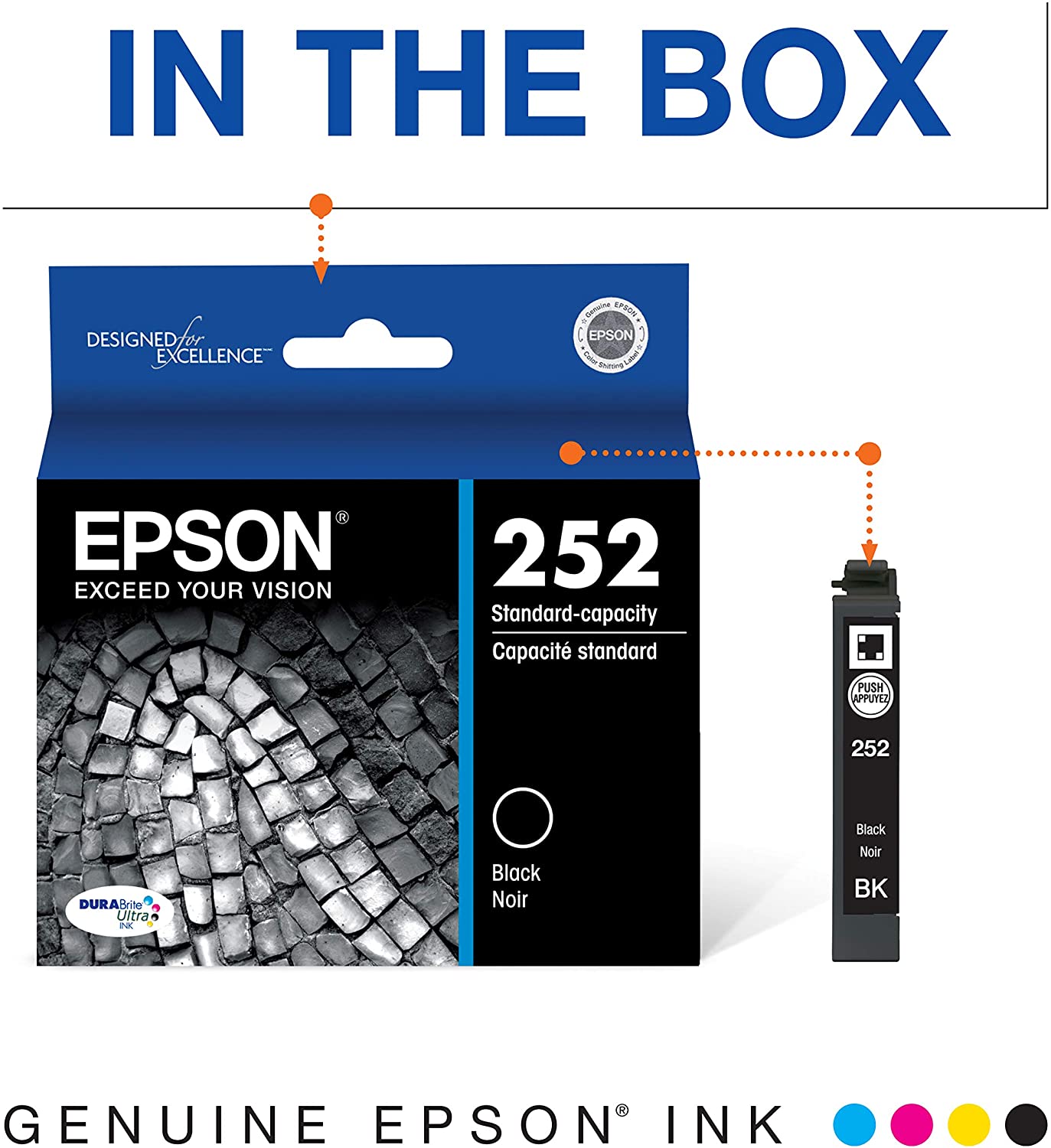 EPSON® 252, Black Ink Cartridge, T252120-S