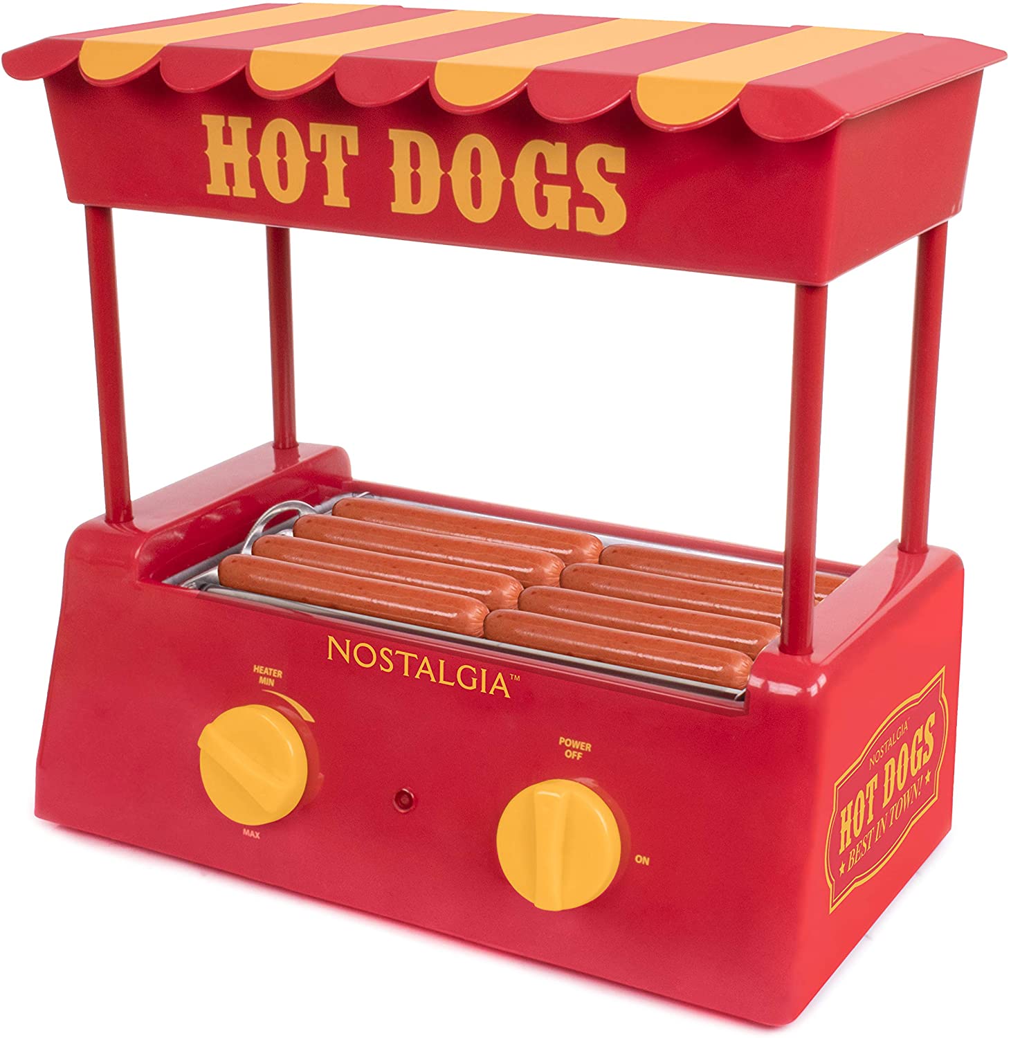 NOSTALGIA™ Hot Dog Roller and Bun Warmer, 8 Hot Dog and 6 Bun Capacity