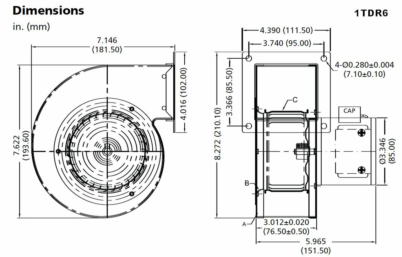 Dayton® Blower, 1TDR6