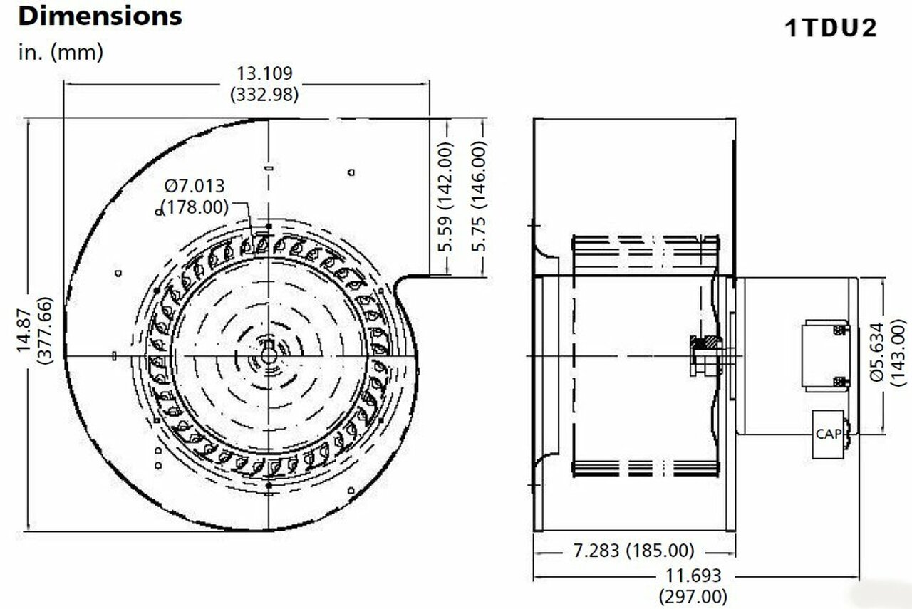 Dayton® Blower, 1TDU2