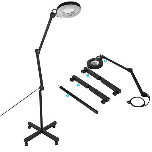 GOTOTOP LED Light  Magnifying Floor Rolling Lamp  (Black, 5X)