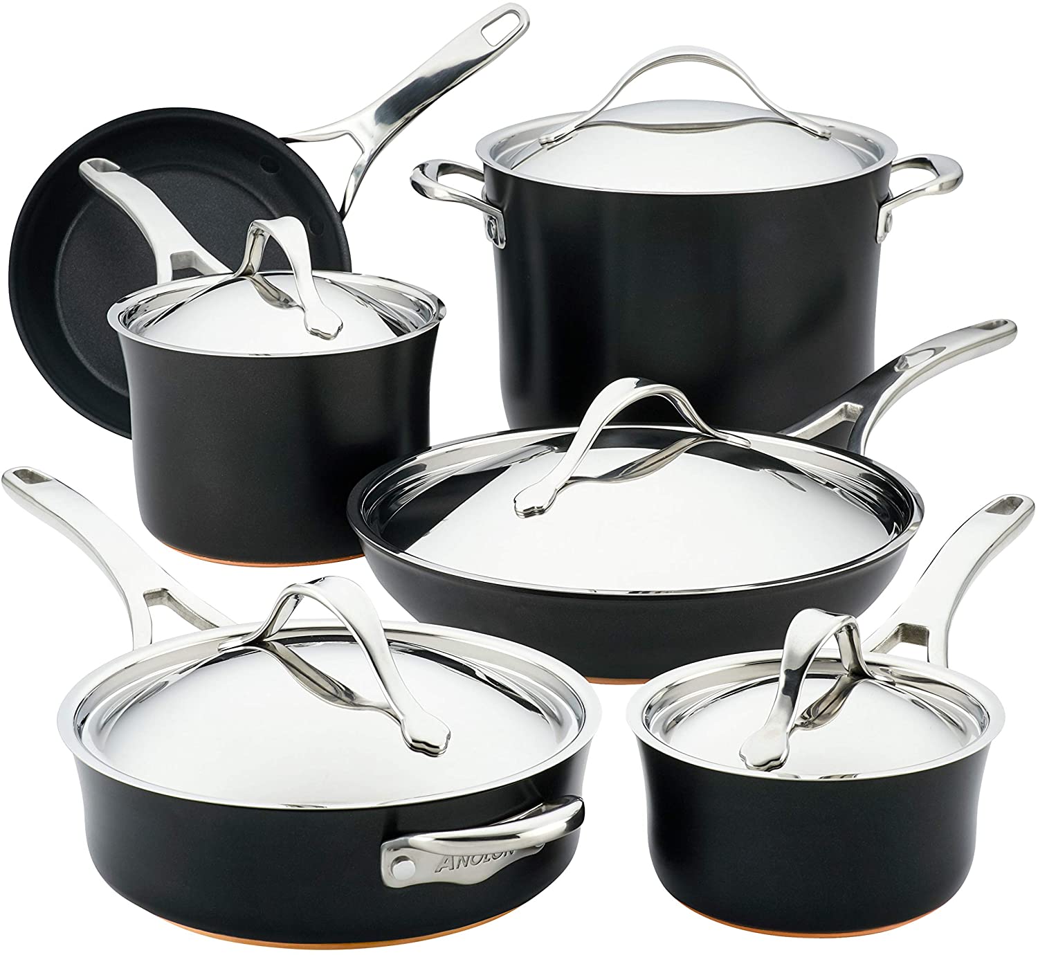 ANOLON 11-Piece Cookware Set, Onyx