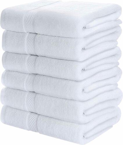 UTOPIA TOWELS Cotton Bath Towels, White, 22x44 Inch 6-Pack