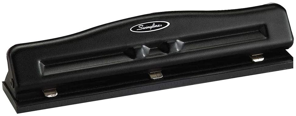 Swingline® Desktop Punch, 2-3 Holes, Adjustable Centers, 11 Sheets,  Black