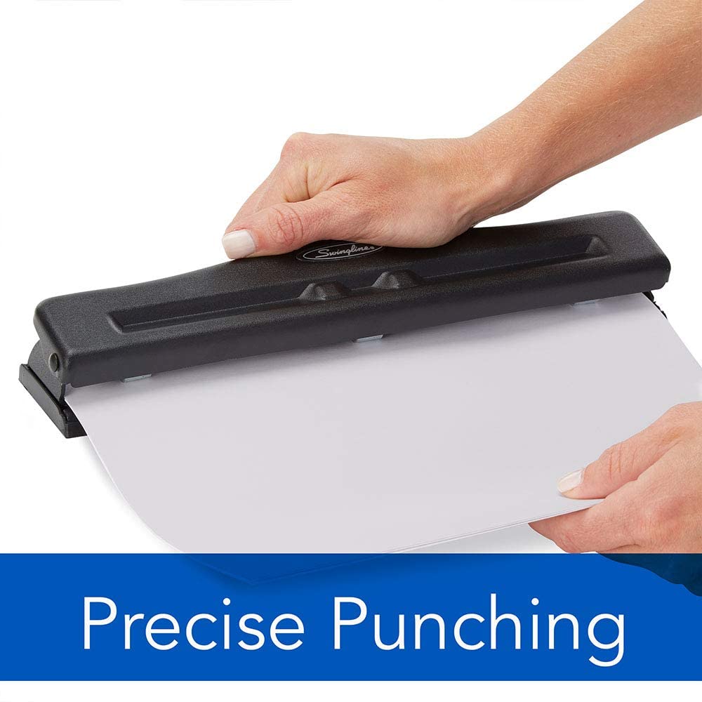 Swingline® Desktop Punch, 2-3 Holes, Adjustable Centers, 11 Sheets,  Black