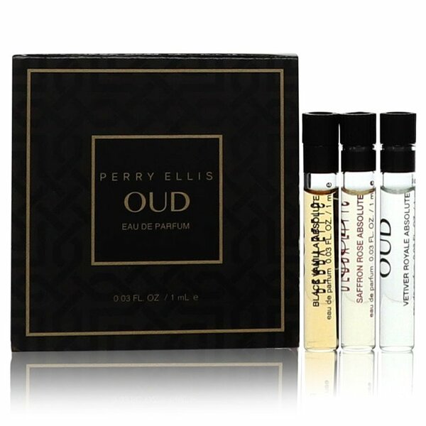 Perry Ellis Oud Black Vanilla Absolute Gift Set - Vial Set Includes Black Vanilla Absolute, Saffron Rose Absolute, Vetiver Royale Absolute All .03 Oz Vials -- For Women