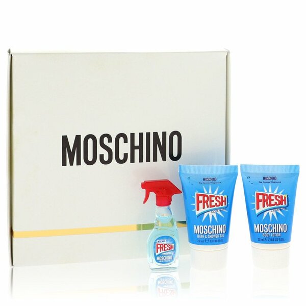 Moschino Fresh Couture Gift Set - .17 Oz Mini Edp Spray + .8 Oz Body Lotion + .8 Oz Shower Gel -- For Women