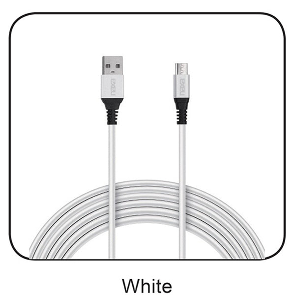 6 Ft. Fast Charge and Sync Round Micro USB Cable-WHITE