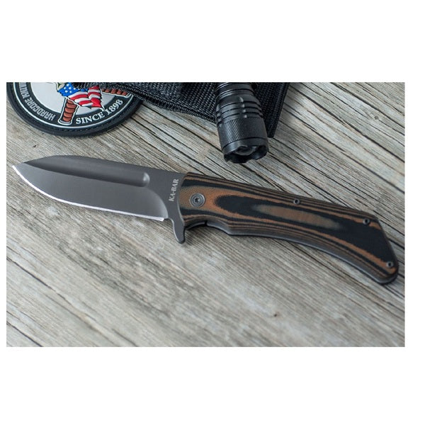 KA-BAR Mark 98 Folder 3.5 in Black Blade Brown-Black G-10