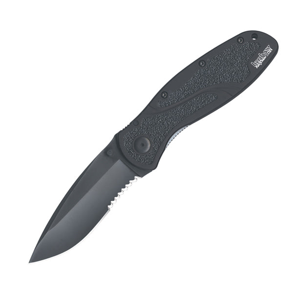 Kershaw Blur Assisted 3.38 in Black Comboedge Black Aluminum