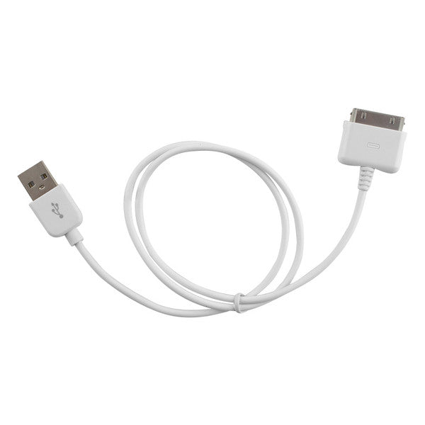 Monoprice 2ft SlimFit USB Sync Cable for all 30pin iPad, iPhone, and iPod, White