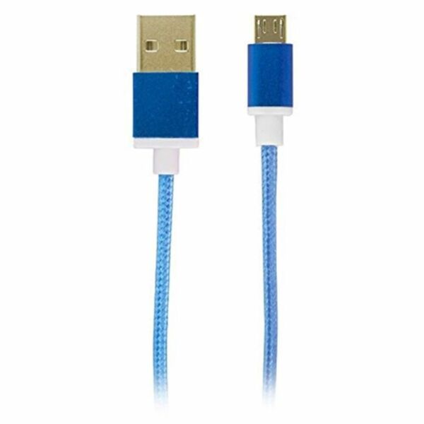 Reviver Mobile 3' USB to MicroUSB Fabric Charge and Sync Braided Cable, Blue